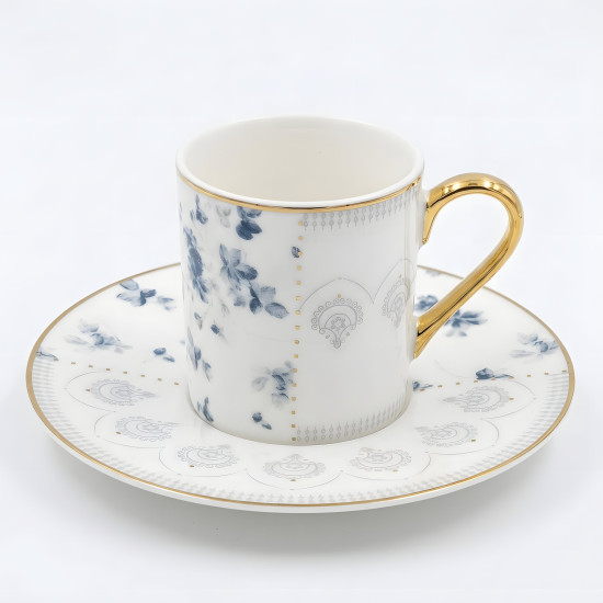 Coffee Cup and Saucer Set - 6 Pcs